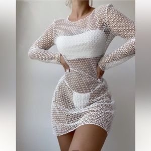 Bikini Coverup, White, Medium